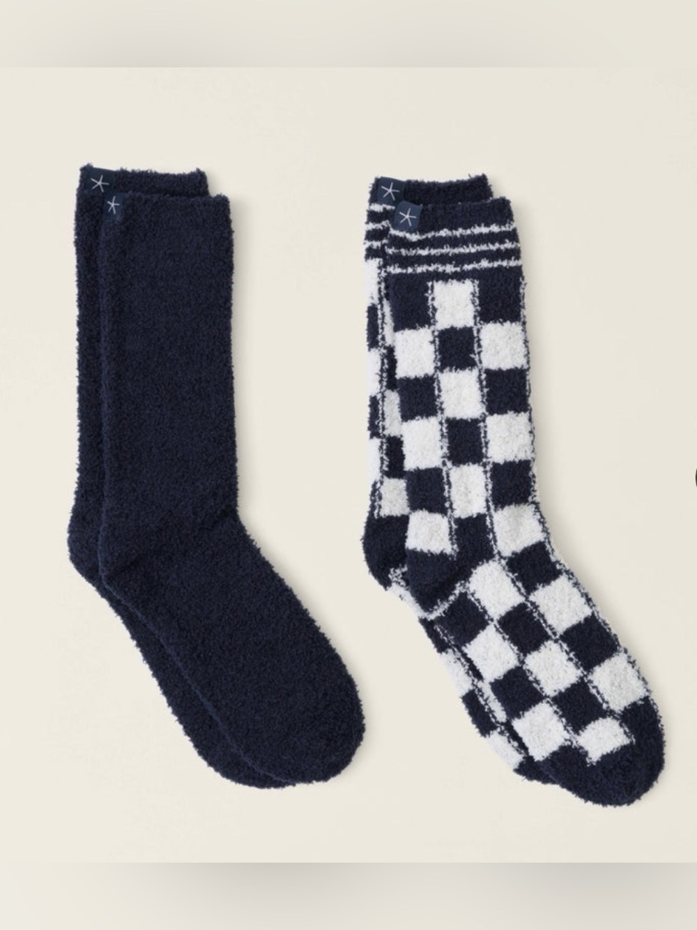 NWT • Barefoot Dreams • Cozy Chic Checks & Stripes Sock Set • Indigo Multi
